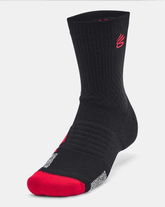 Men's Curry x Bruce Lee Lunar New Year Playmaker Mid-Crew Socks in Black image number 1